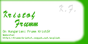 kristof frumm business card